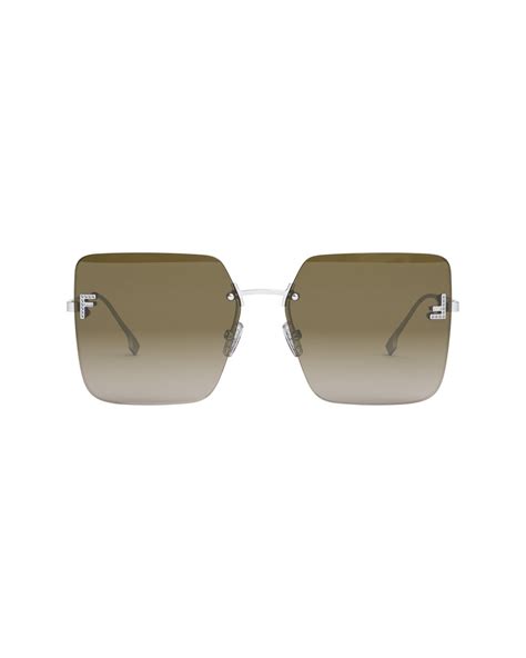 fendi square gradient sunglasses|fendi geometric rimless aviator sunglasses.